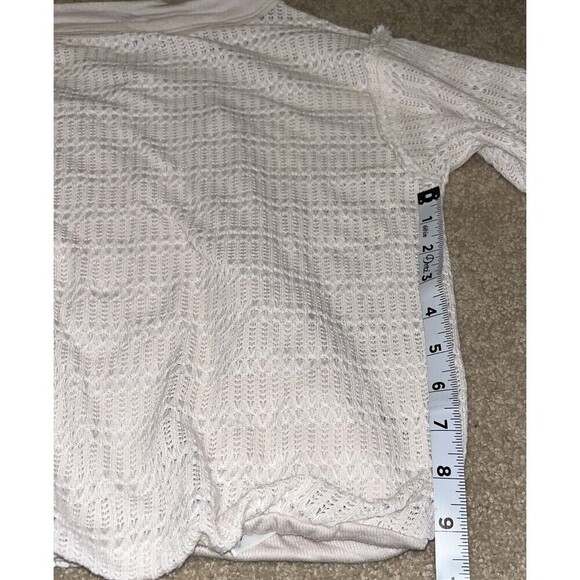 Free People XS/TP Sistine Hacci Knit Top Cold Shoulder Cream Womens Boho - Picture 9 of 15